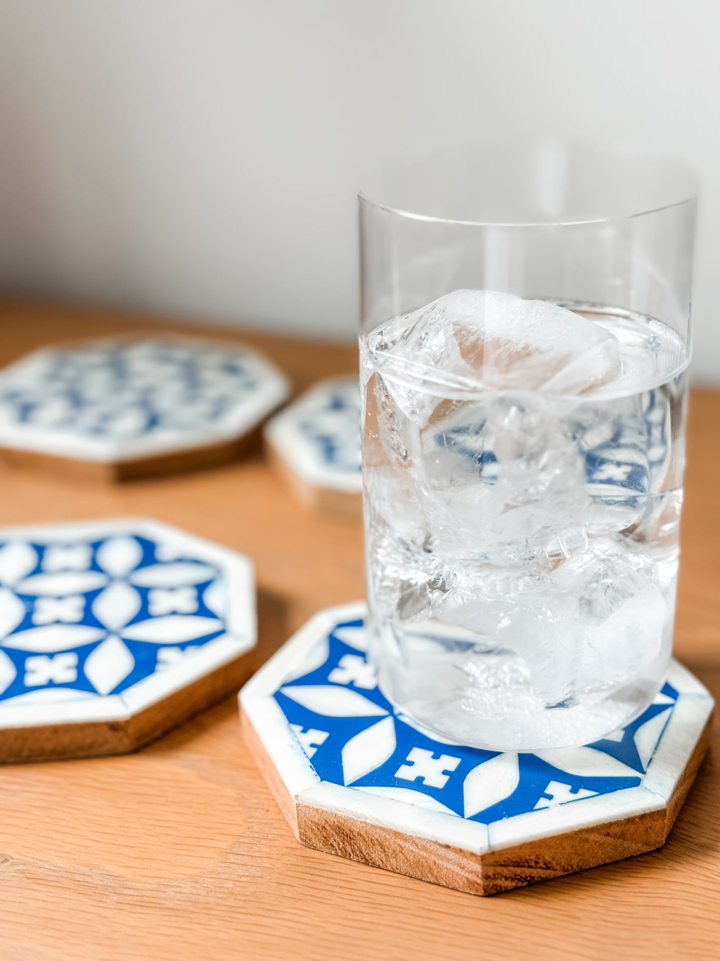 Coaster Individual, Bone Inlay, Bharu, Blue