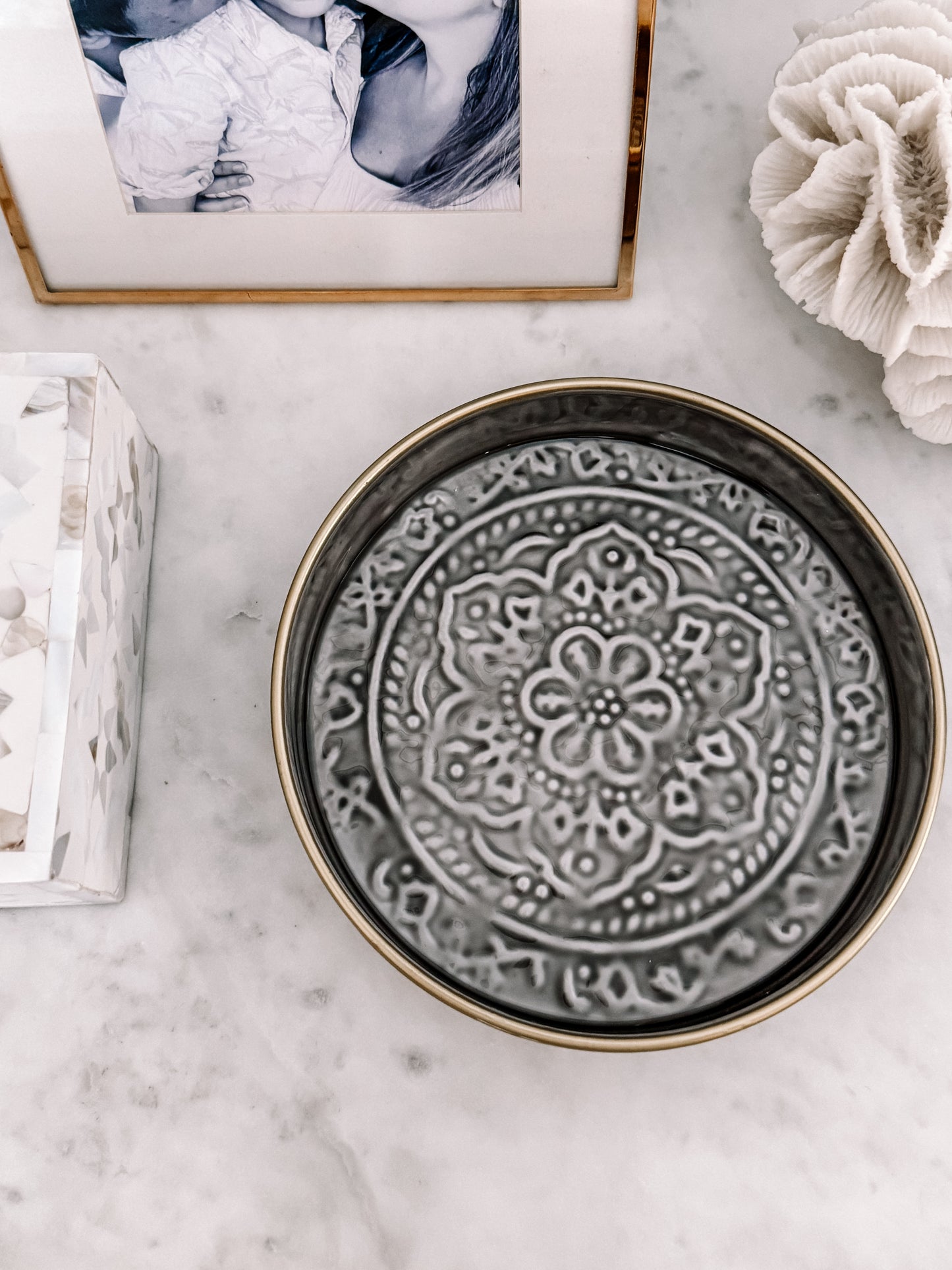 Tray, Enamel, Small, Grey