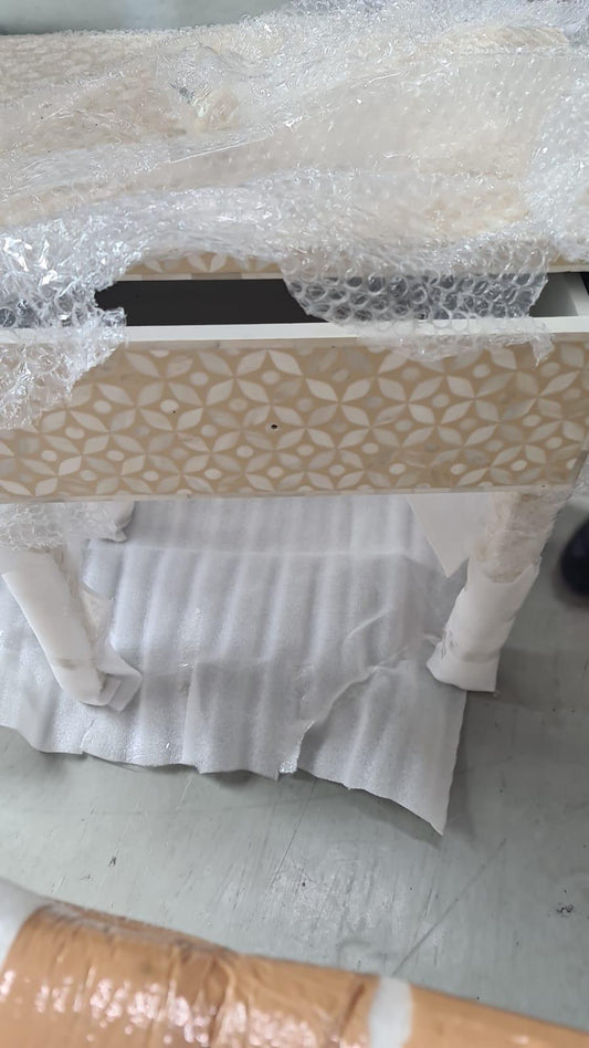 SALE - Furniture, Bone Inlay, Bedside table, Katong, Beige
