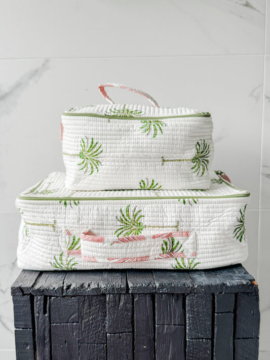 Cosmetic Bag, Palm, Green *ON PRE ORDER - RESTOCK EXPECTED 8.12.25*