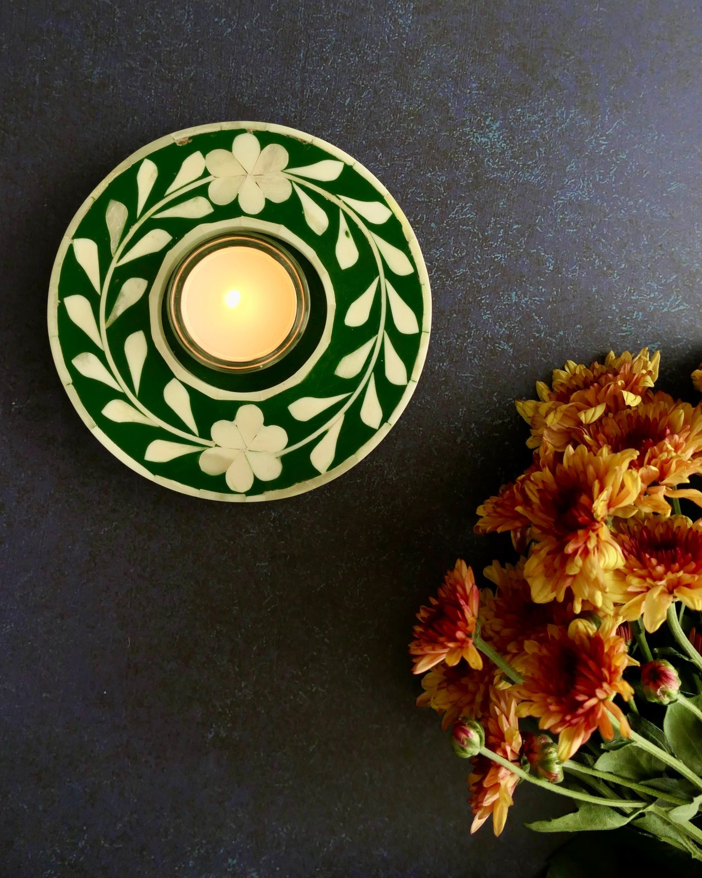 Tea Light Holders, Mother of Pearl inlay, Floral, Various
