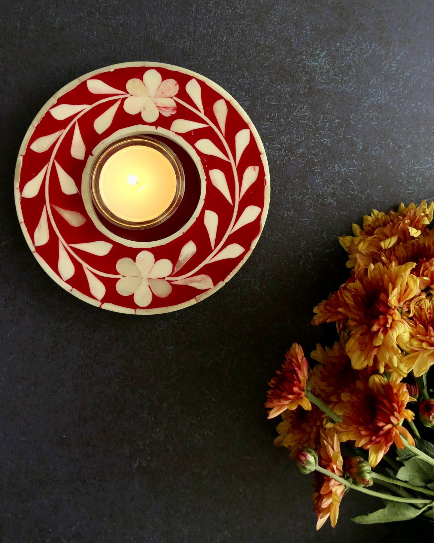 Tea Light Holders, Mother of Pearl inlay, Floral, Various