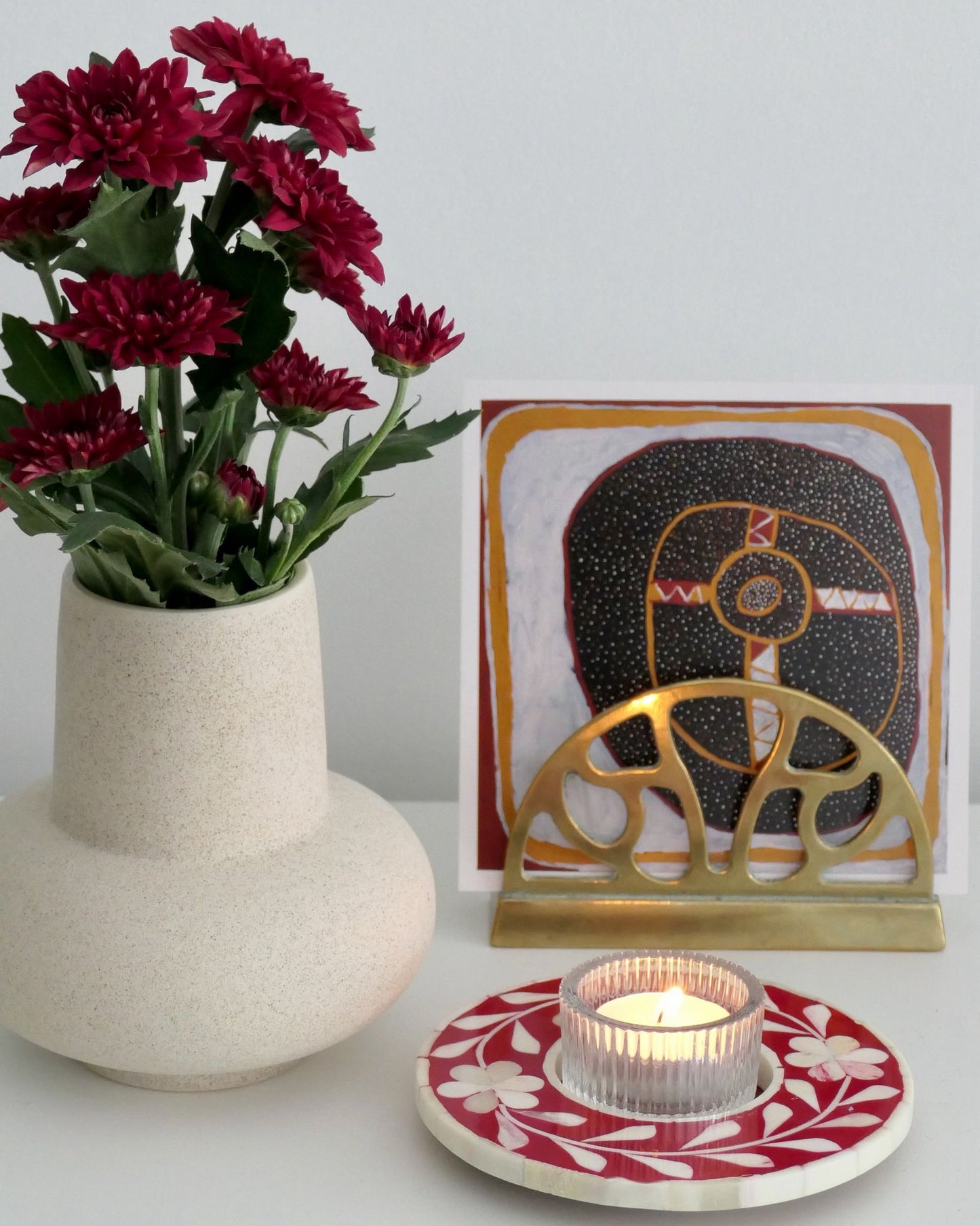 Tea Light Holders, Mother of Pearl inlay, Floral, Various