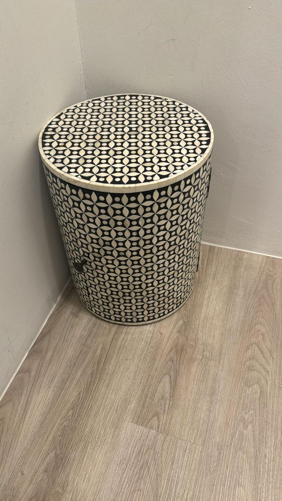 Furniture, Bone Inlay, Side Table, Katong, Black