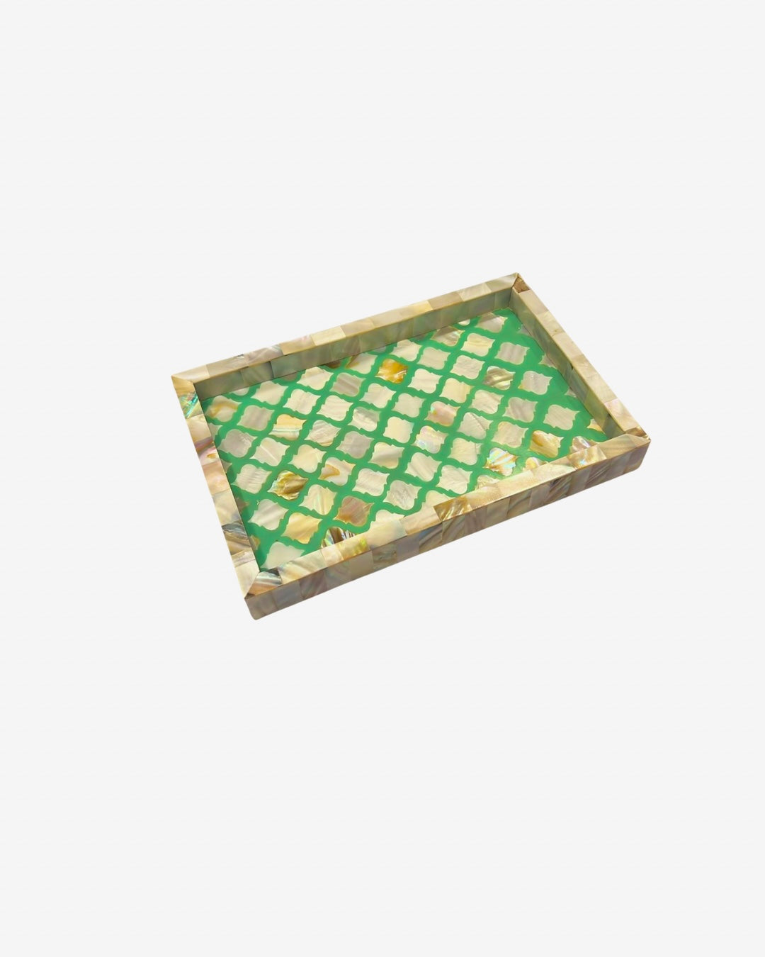 Tray, Mini Rectangle, Mother of Pearl Inlay, Haji, Aqua