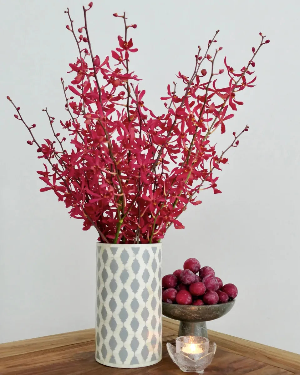 GREY FORT CANNING BONE INLAY VASE