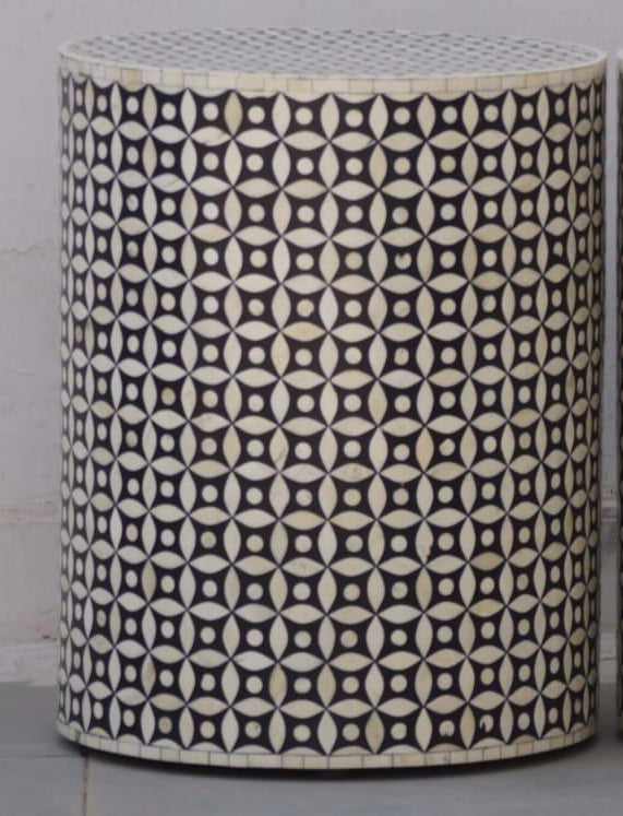 Furniture, Bone Inlay, Side Table, Katong, Black