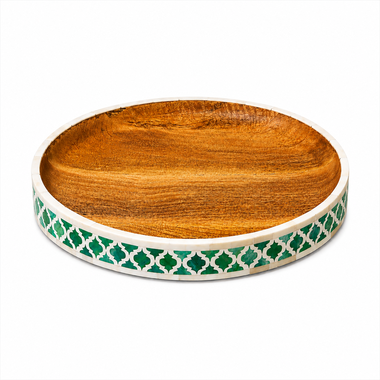 Tray, Mango Wood, Bone Inlay, Haji, Green Bone