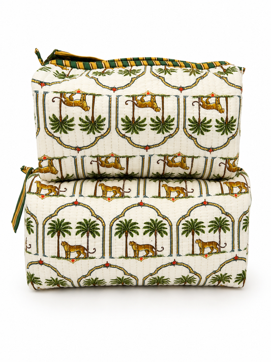 Cosmetic Bag, Leopard Palm