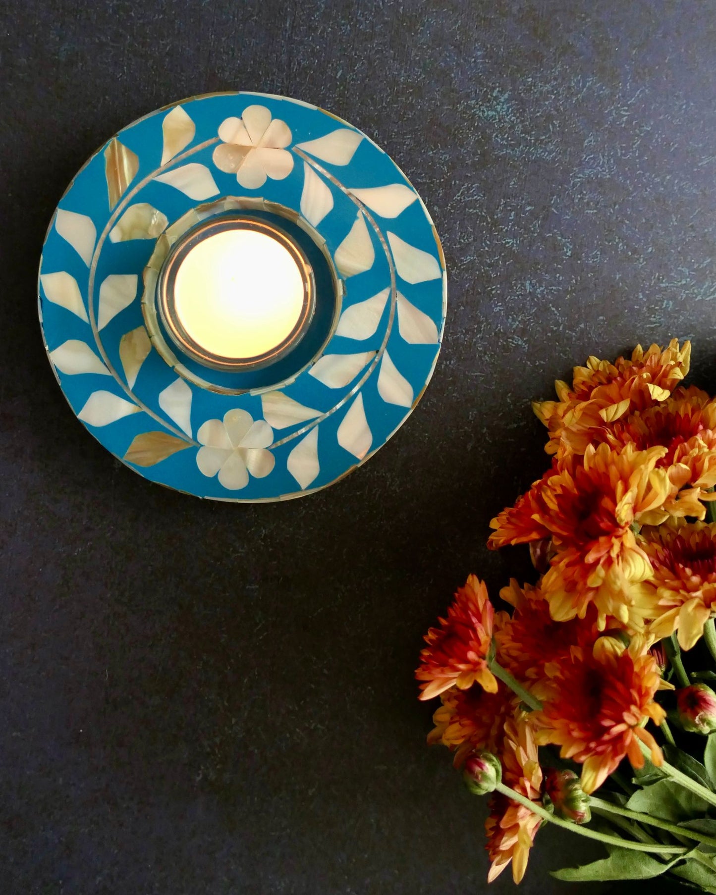 Tea Light Holders, Mother of Pearl inlay, Floral, Various
