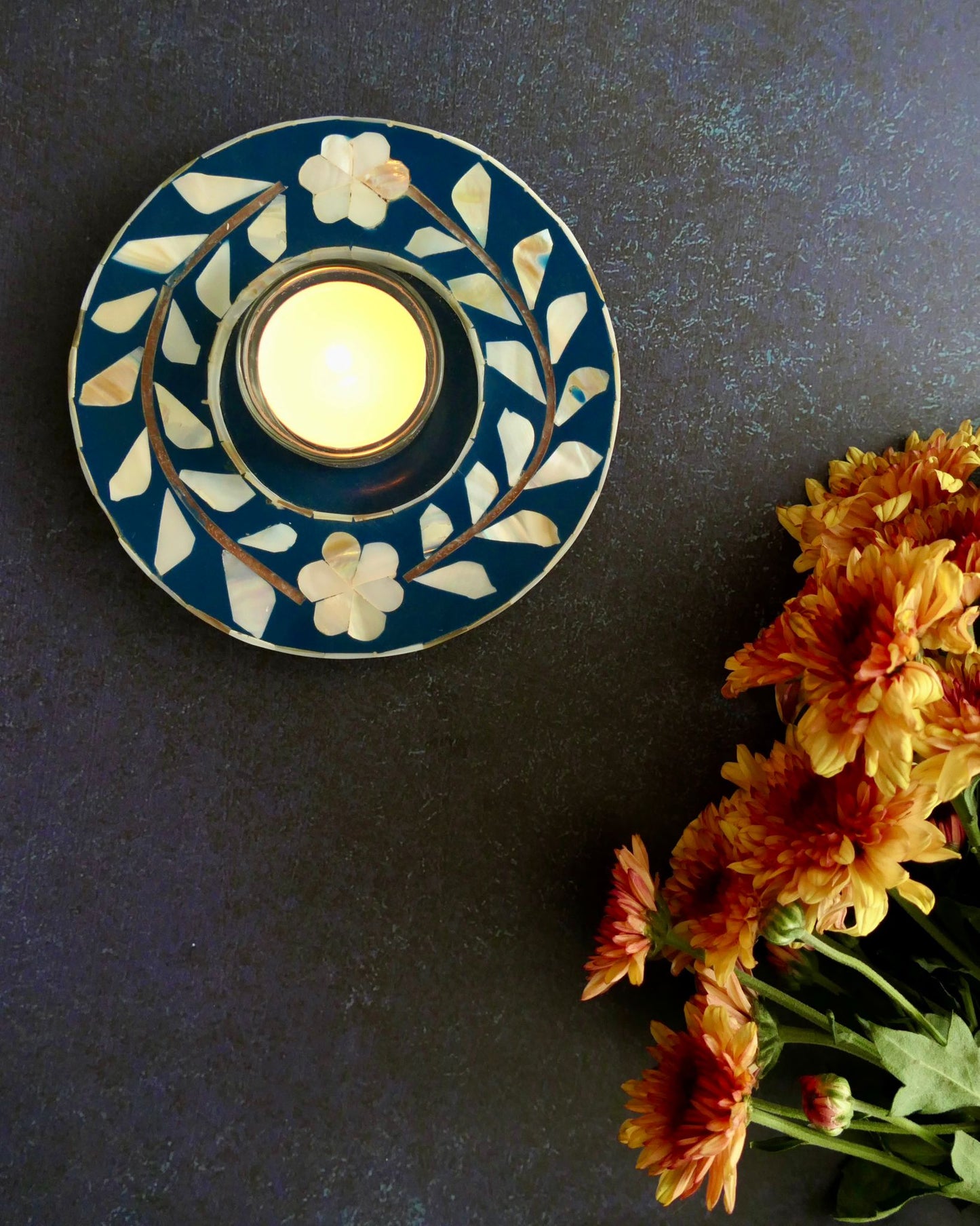 Tea Light Holders, Mother of Pearl inlay, Floral, Various