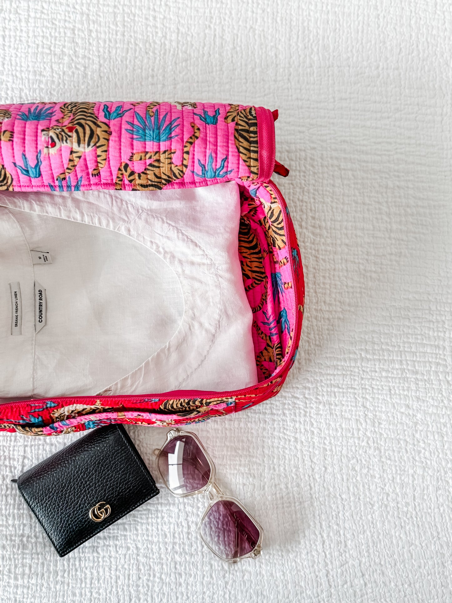 Cosmetics Bag, Tiger,Red