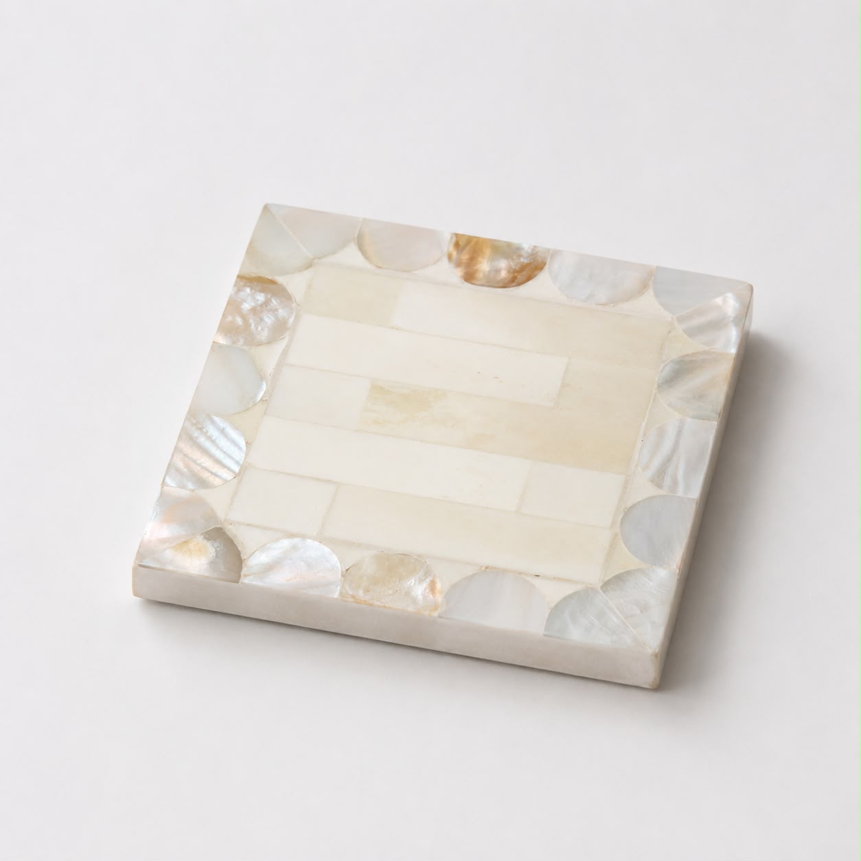 Coaster individual, Bone Inlay, Orchard, White