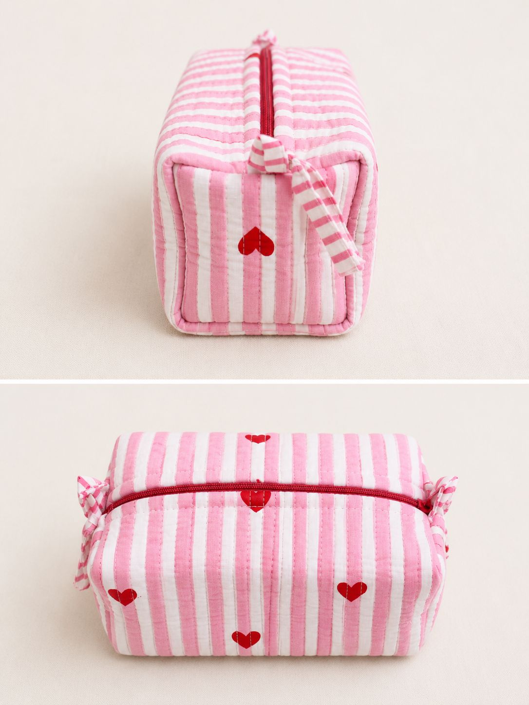 Cosmetic Bag, Heart, Pink