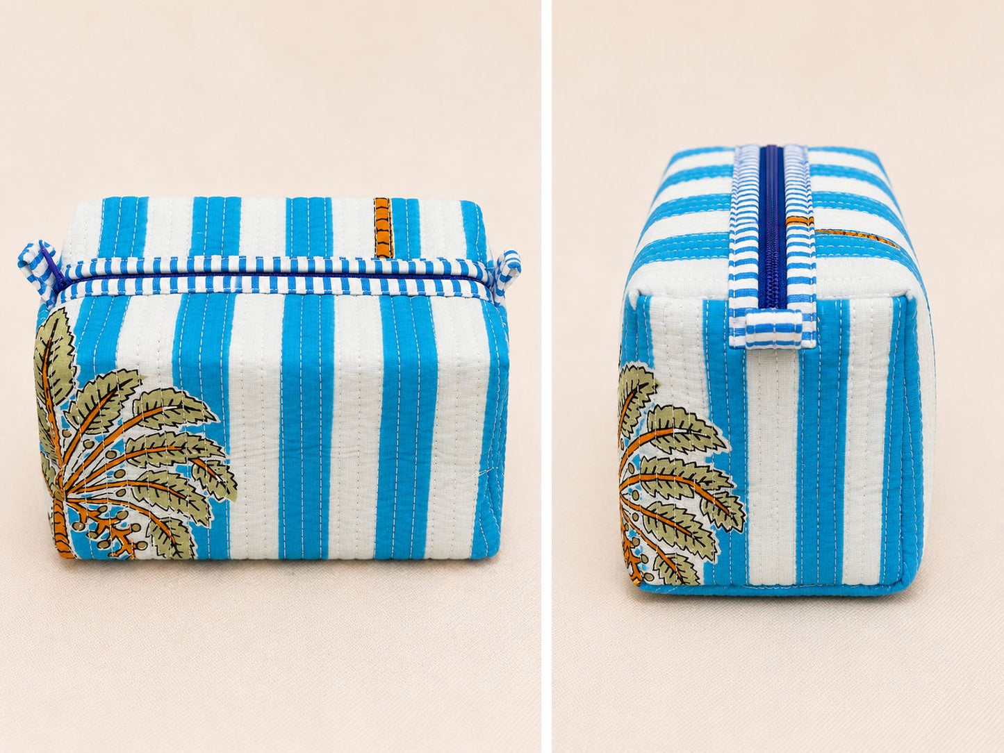 Cosmetic Bag, Palm, Blue