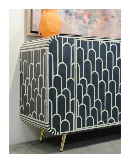 black and white bone inlay sideboard arch