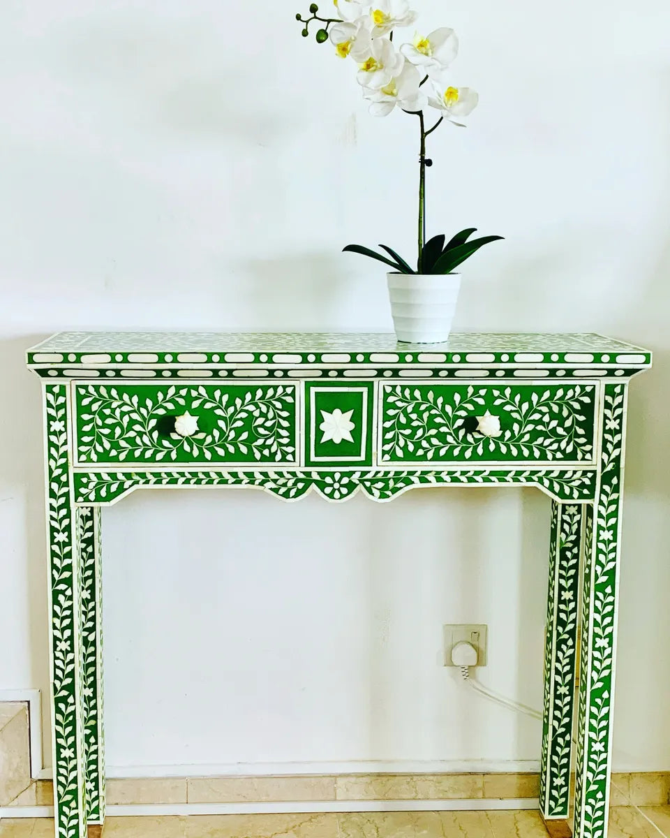 bone inlay console table
