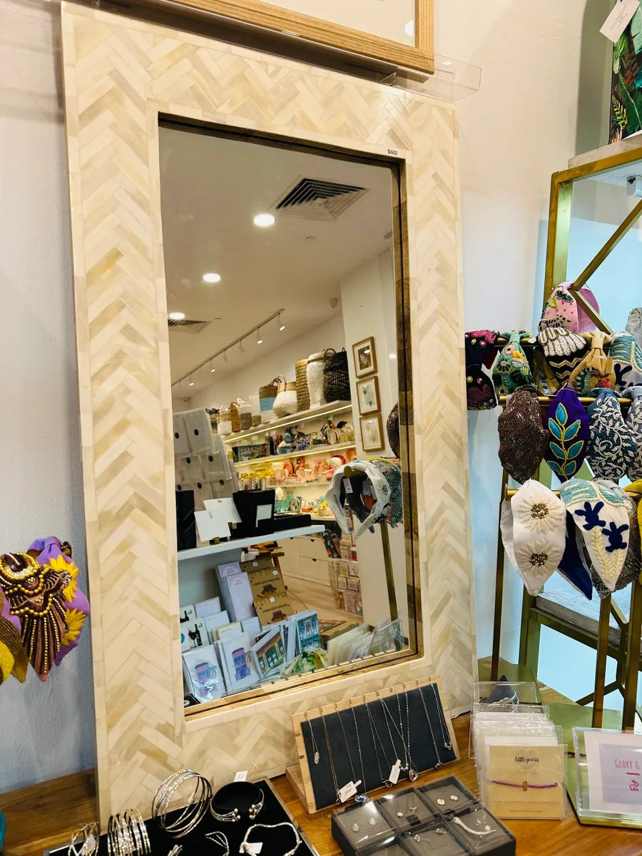 herringbone inlay mirror