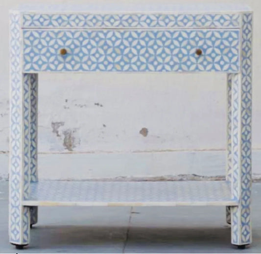 light blue katong side table