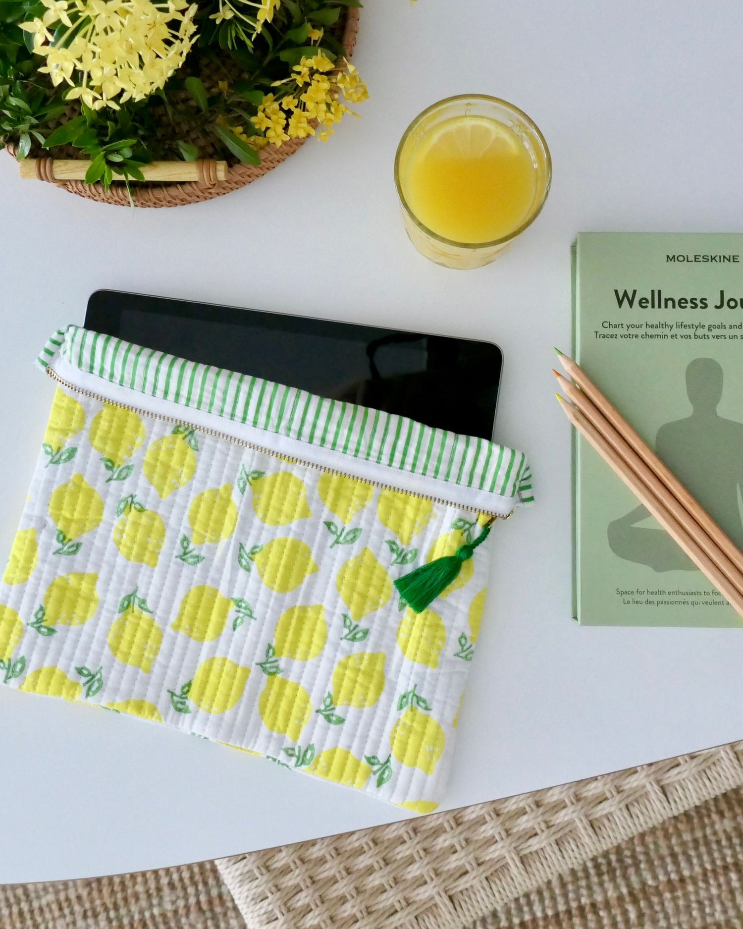 ipad tablet pouch block printed colourful and bold