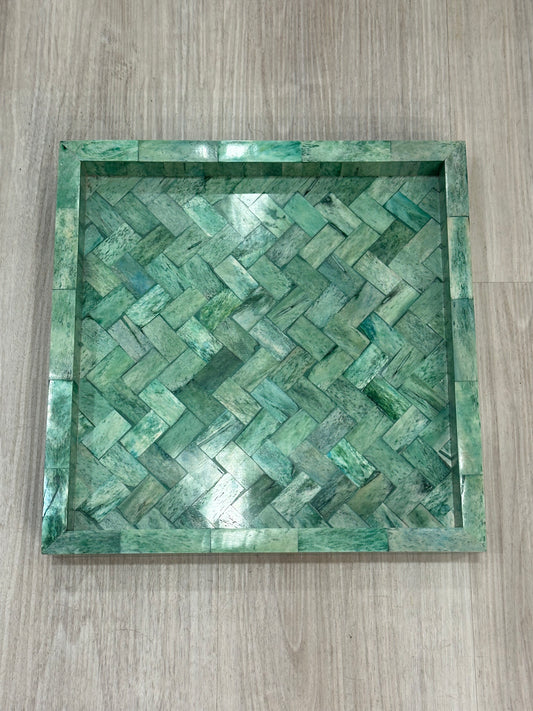 Tray, Square, Bone Inlay, Tanglin, Green