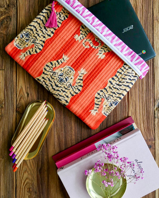 Laptop and Tablet Covers, Tiger Stripe, Red