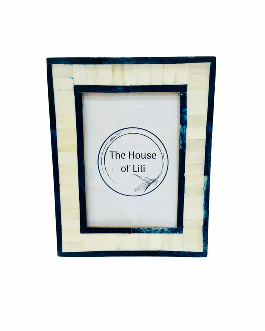 Photo Frame, Bone Inlay, East Coast, Blue