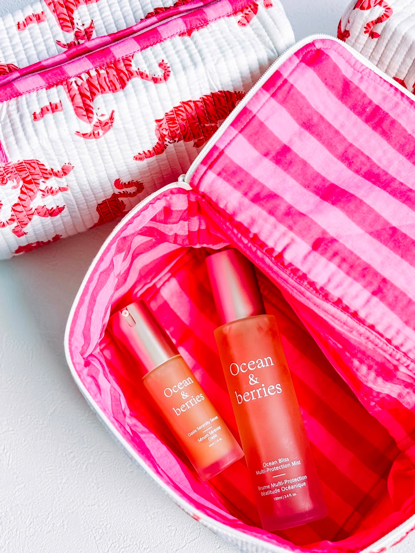 Cosmetic Bag, Dancing Tiger, Pink