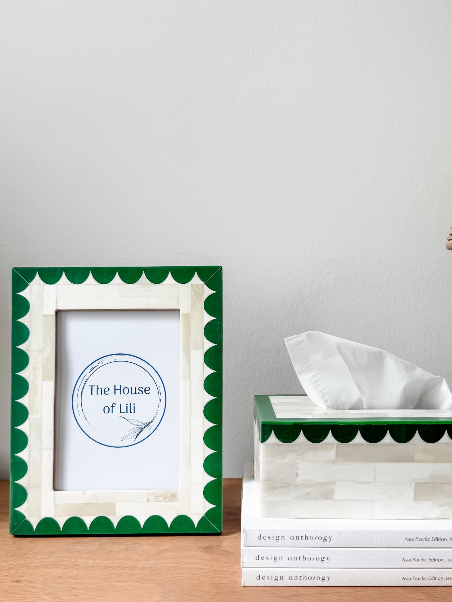 Photo Frame, Bone Inlay, Orchard, Green