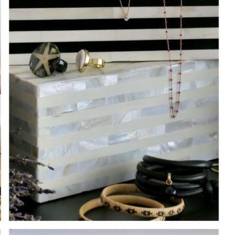 Keepsake Box Large, Mother of Pearl Inlay, Jewel, White