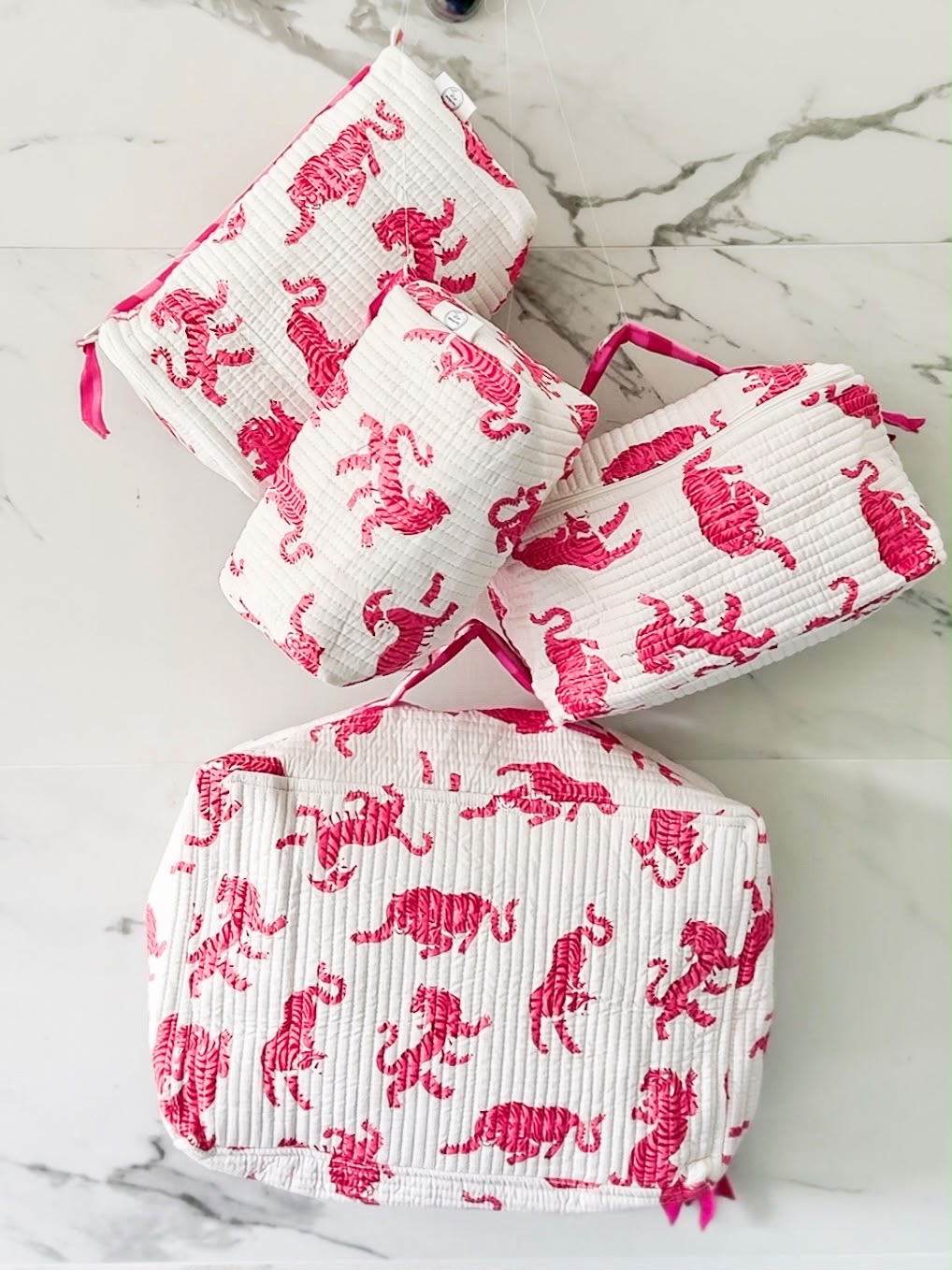 Cosmetic Bag, Dancing Tiger, Pink