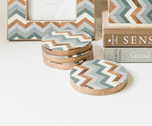 Coaster Individual, Bone Inlay, Kusu, Green
