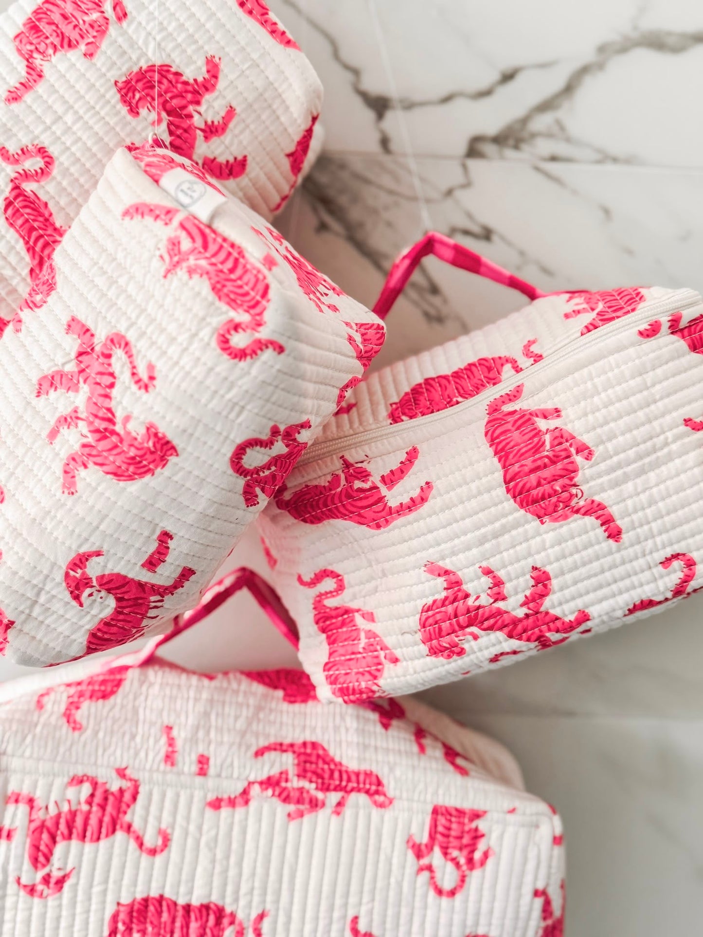 Cosmetic Bag, Dancing Tiger, Pink