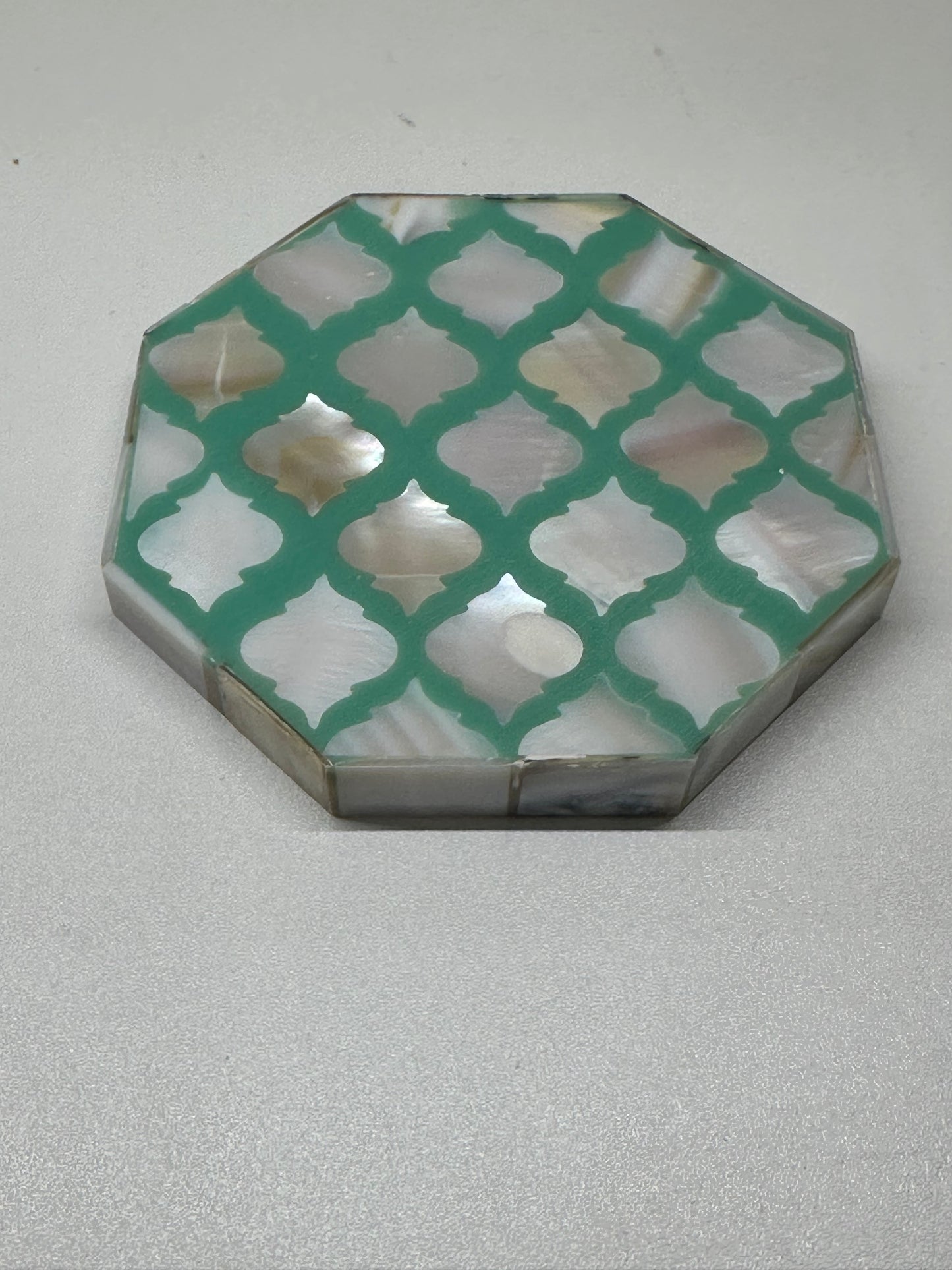 Coaster Individual, Mother of Pearl Inlay, Haji, Aqua