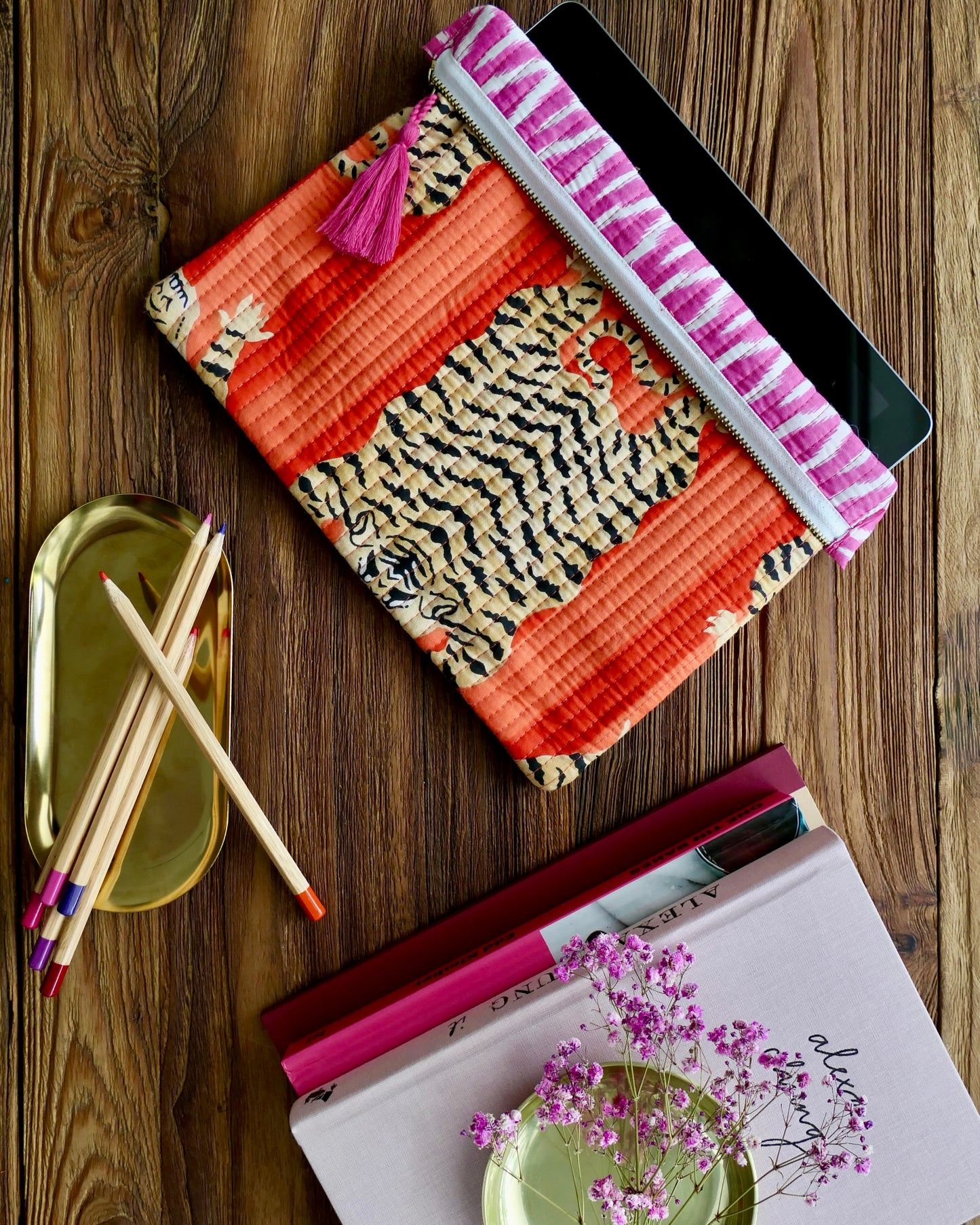 Laptop and Tablet Covers, Tiger Stripe, Red