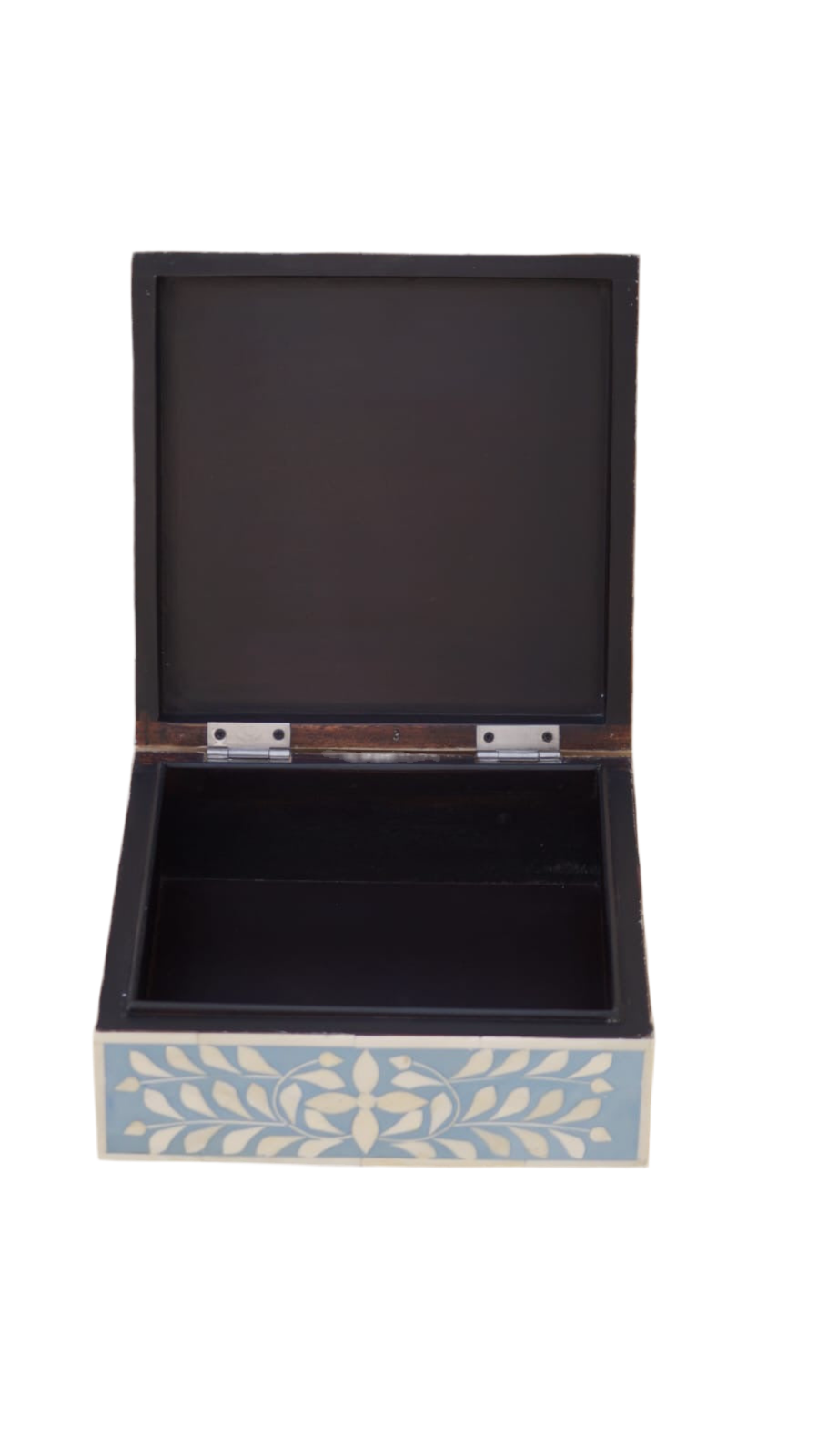 Keepsake Box, Extra Large, Bone Inlay, Botanical, Blue