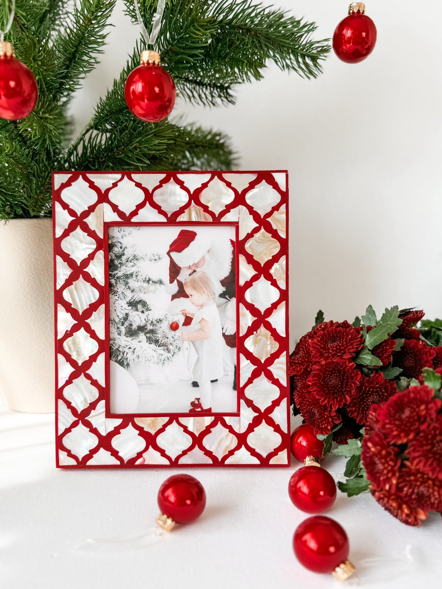 Photo Frame, Mother of Pearl Inlay, Haji, Red