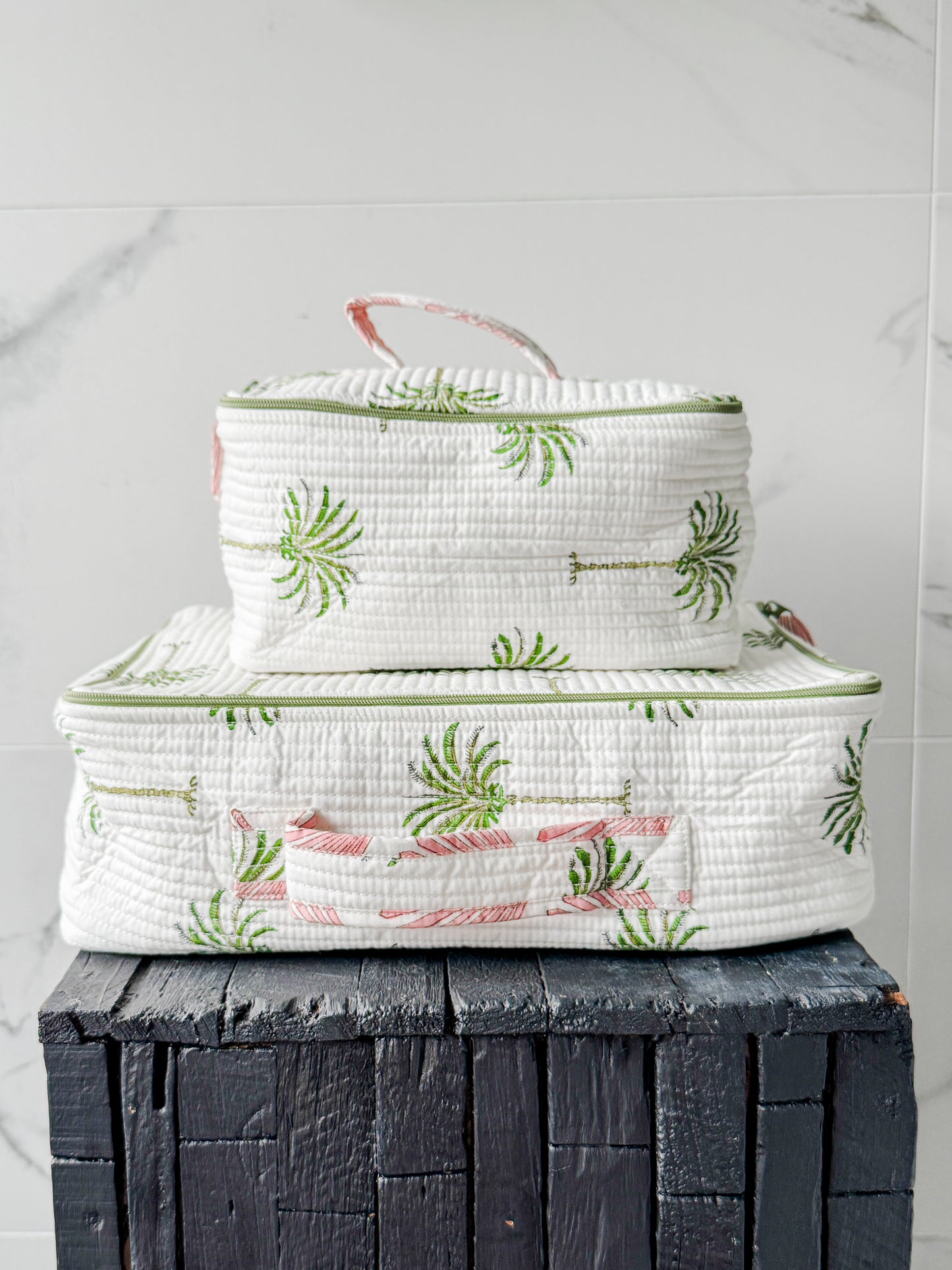 Cosmetic Bag, Palm, Green *ON PRE ORDER - RESTOCK EXPECTED 8.12.25*