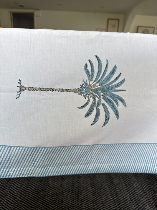 Block print palm table cloth 