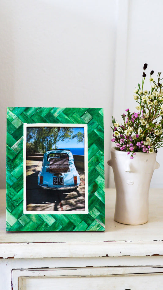 Photo Frame, Bone Inlay, Tanglin, Green Bone