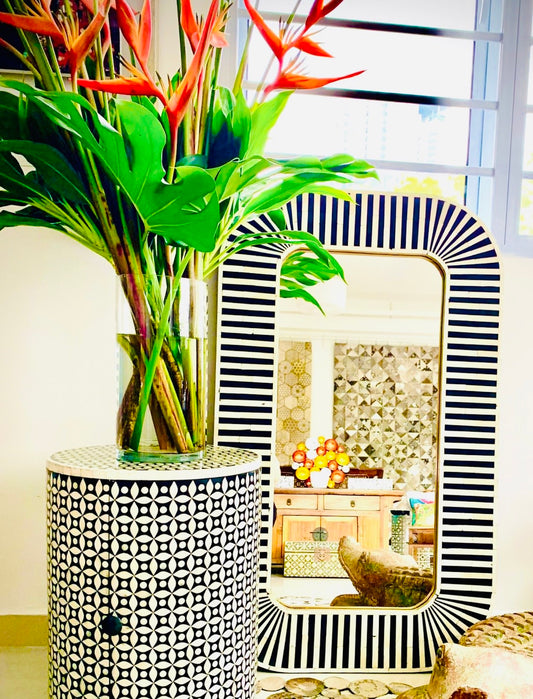 Furniture, Bone Inlay, Mirror, Jewel, Charcoal