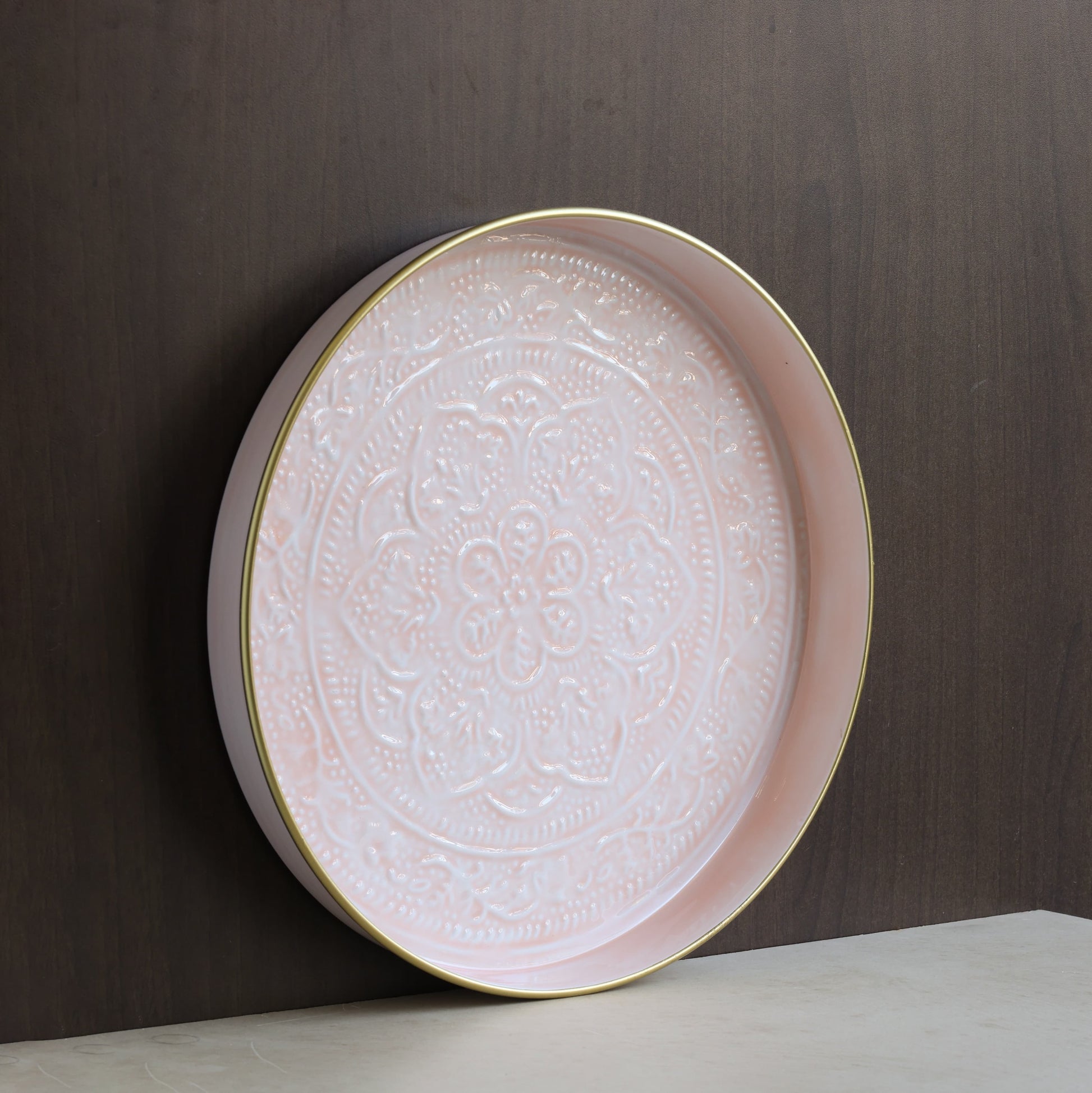 Enamel tray medium blush