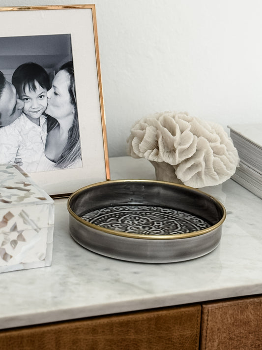 Tray, Enamel, Small, Grey