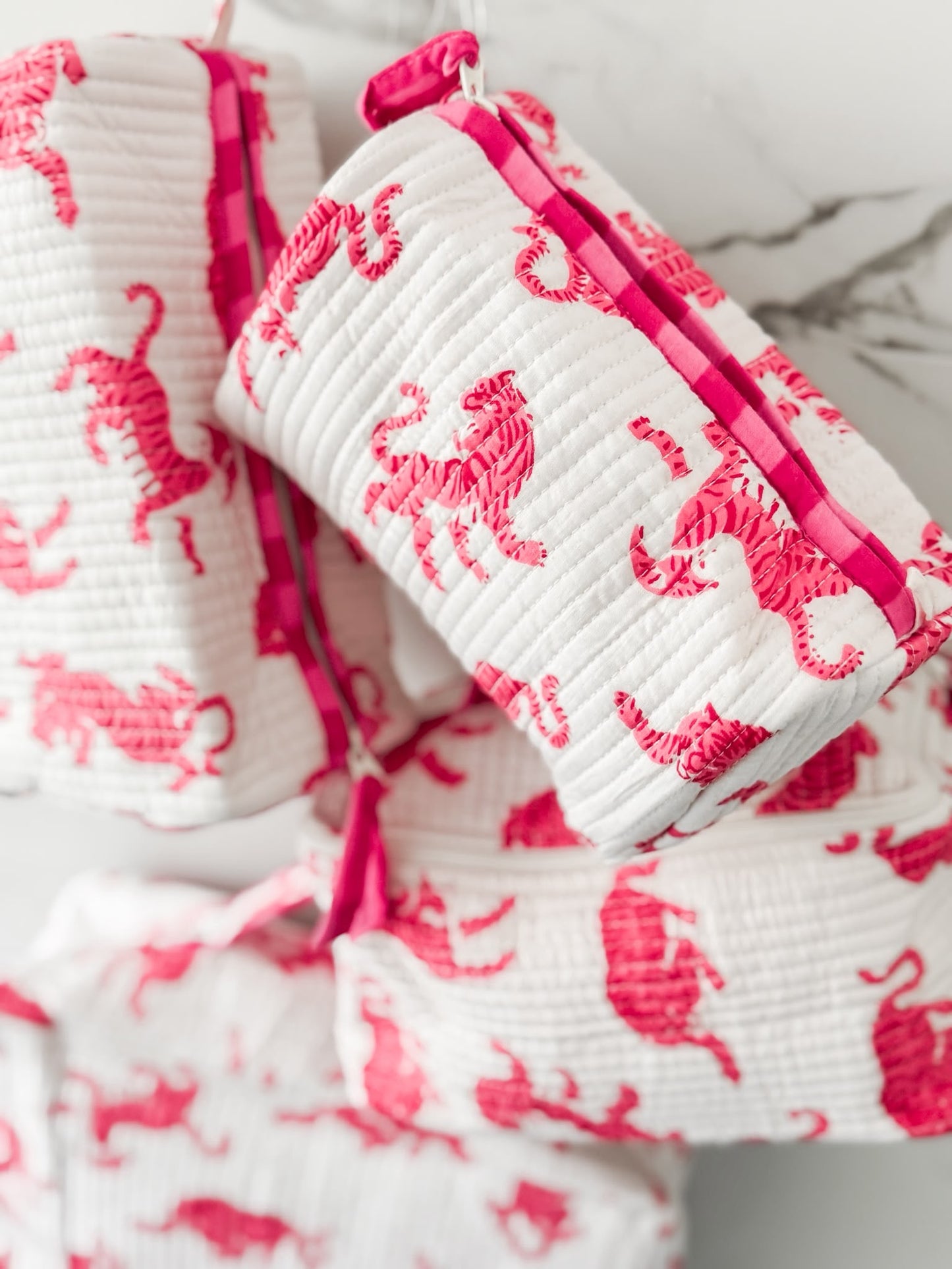 Cosmetic Bag, Dancing Tiger, Pink