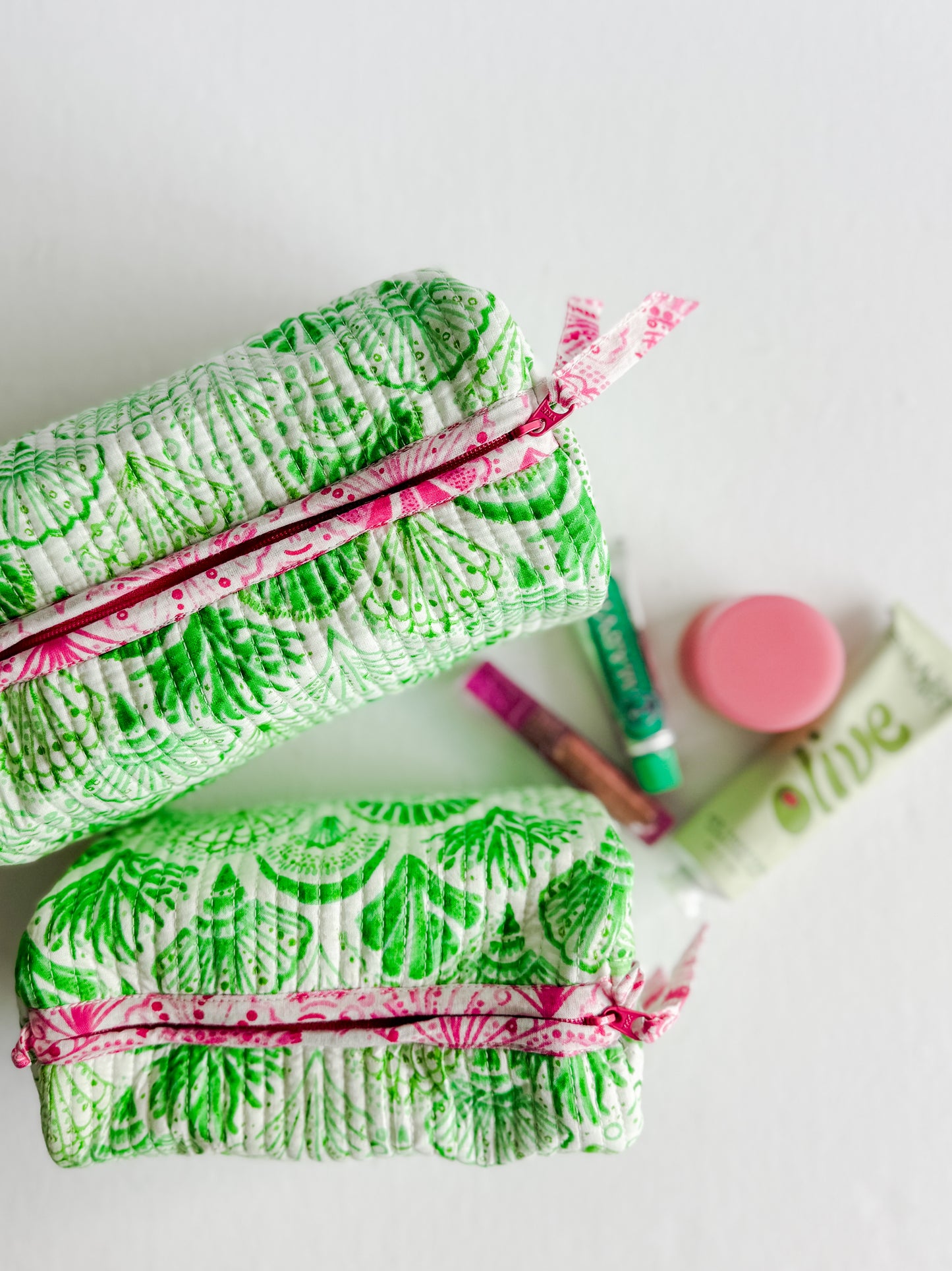 Cosmetic Bag, Shell, Green