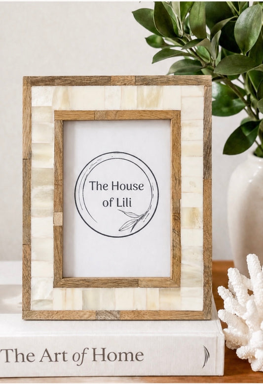 Photo Frame, Bone Inlay, East Coast, Wood