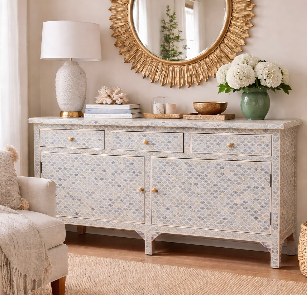 Furniture, Bone Inlay, Sideboard, Haji, Grey