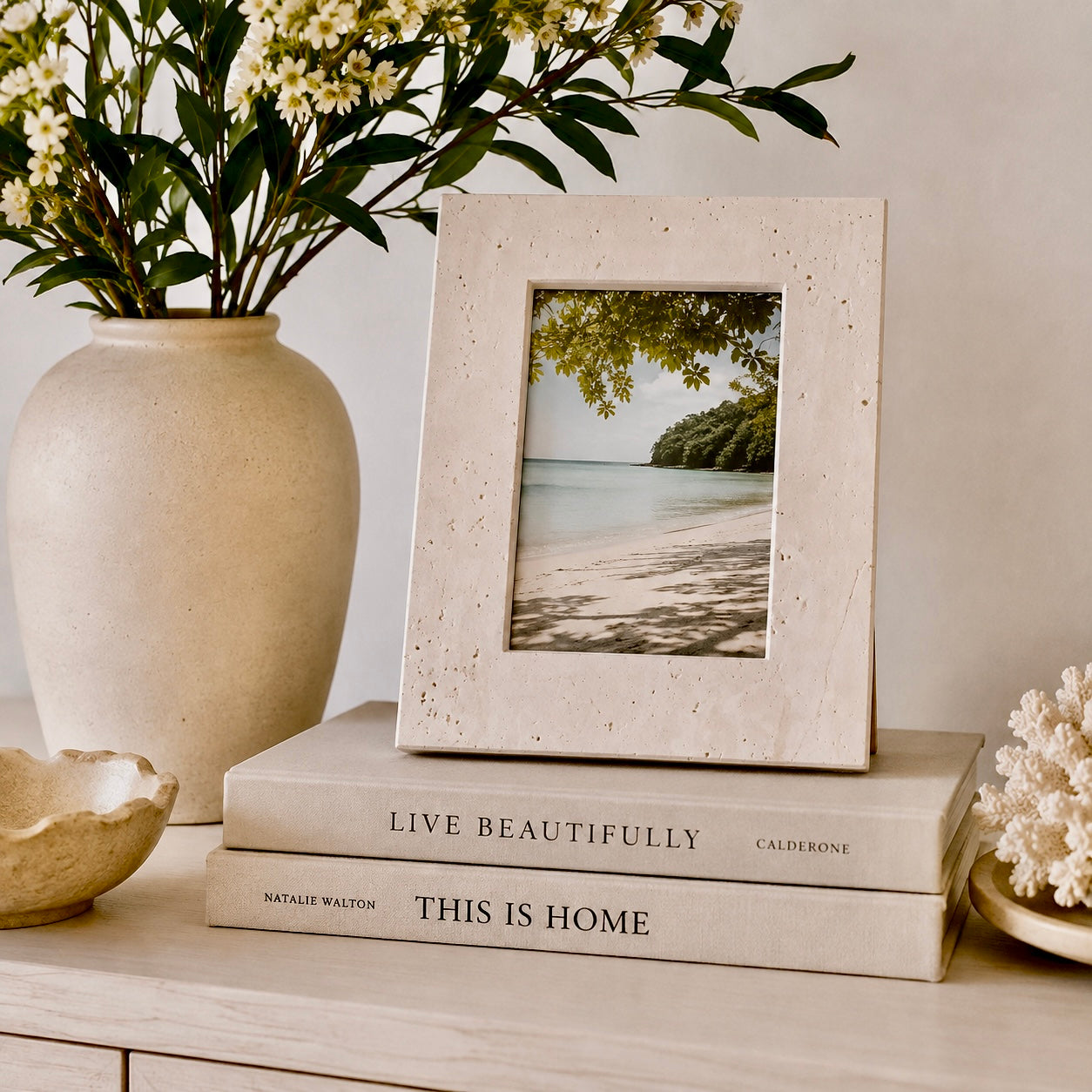 Photo Frame, Travertine Stone