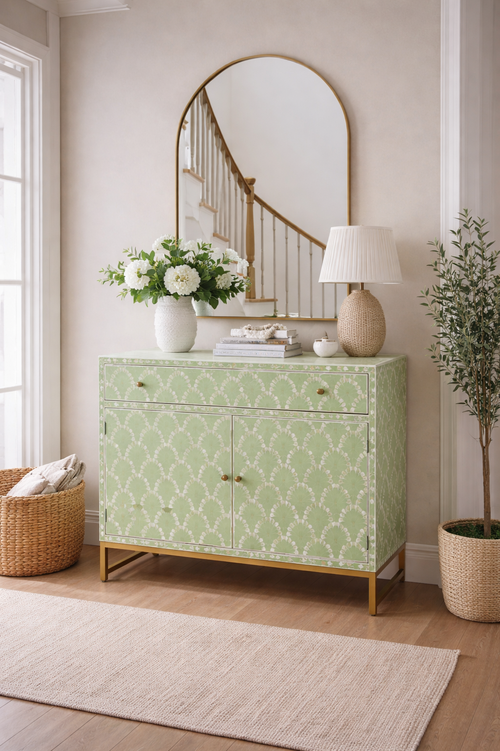 Furniture, Pre Order, Bone Inlay, Cabinet, Petal