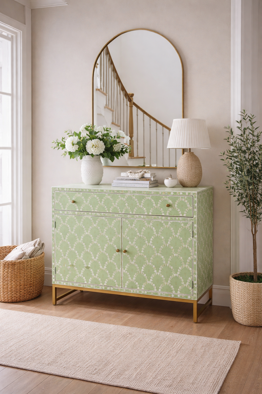 Furniture, Pre Order, Bone Inlay, Cabinet, Petal